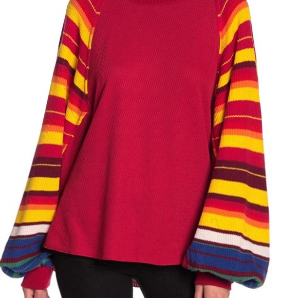 NWOT Free People Rainbow Dreams Sweater - Picture 3 of 7